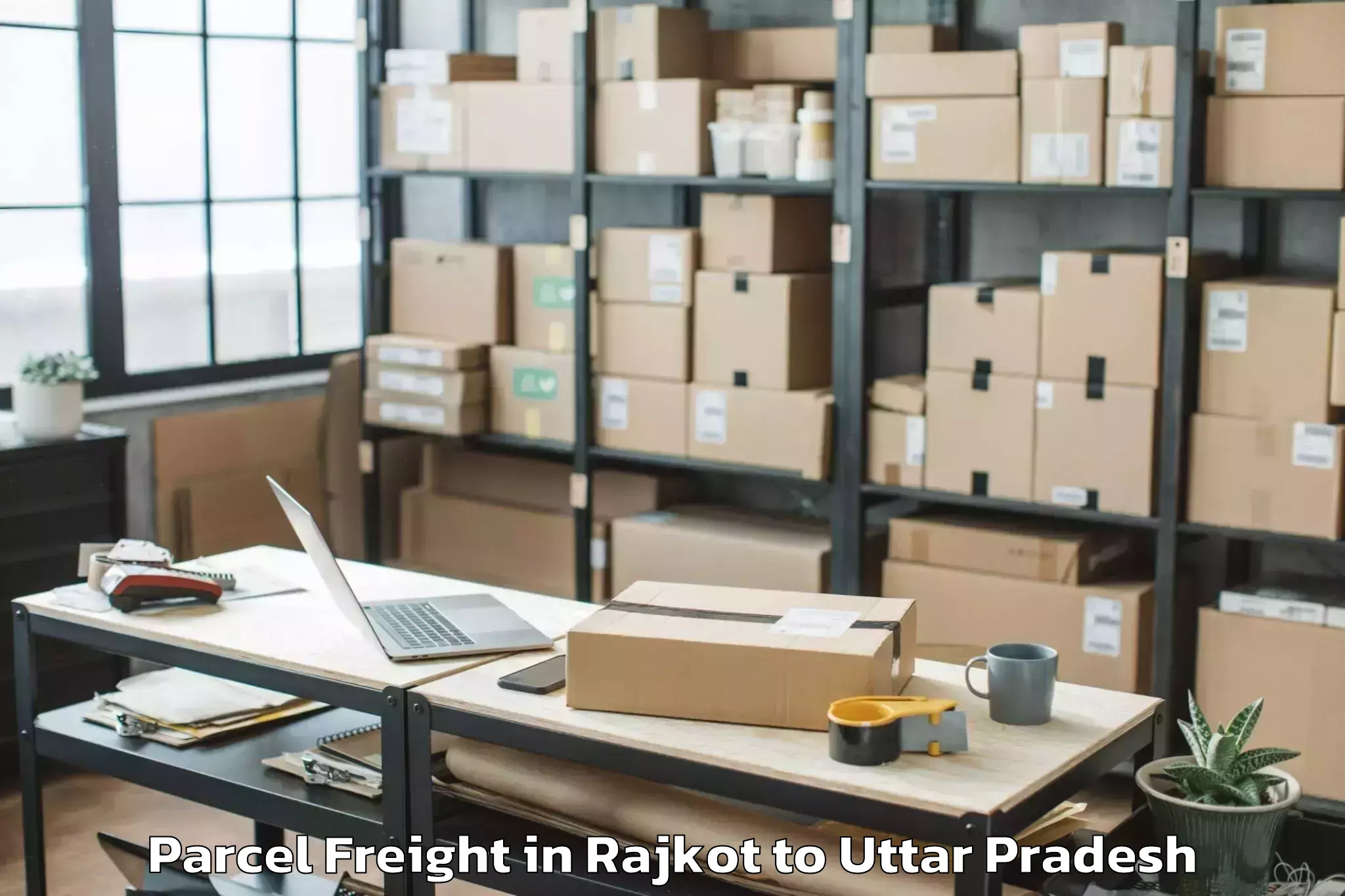 Efficient Rajkot to Bidhuna Parcel Freight